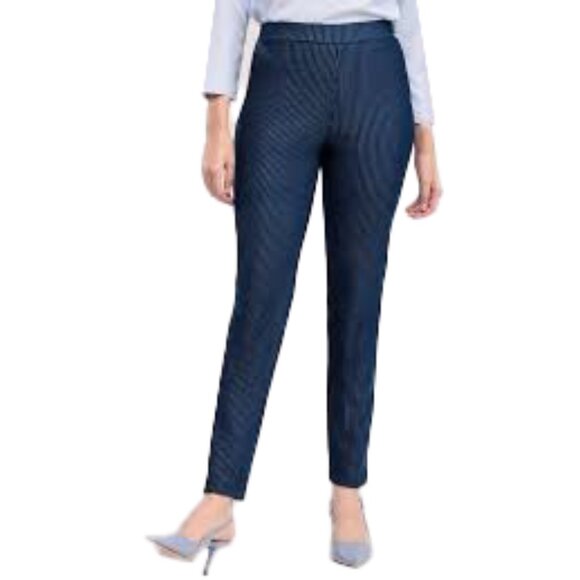 W by Worth Blue Checkered Plaid Ankle Trousers - Picture 1 of 13